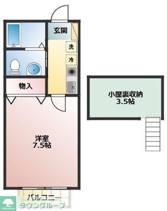 ママレードハウス(1K/1階)の間取り写真