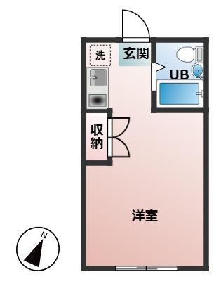 YOU18(ワンルーム/3階)の間取り写真