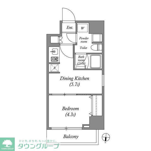 ES-GRANDE錦糸町ザ・クラス(1DK/8階)の間取り写真