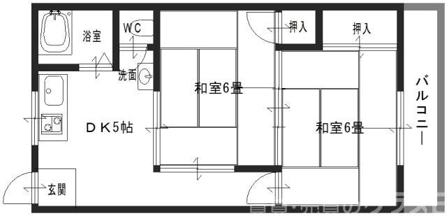 マンション平岡(2DK/3階)の間取り写真