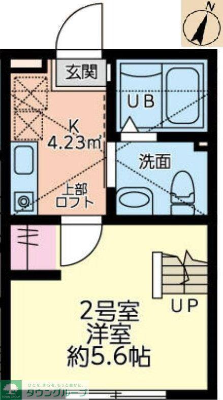 陽だまりテラス緑さがみ野(1K/2階)の間取り写真