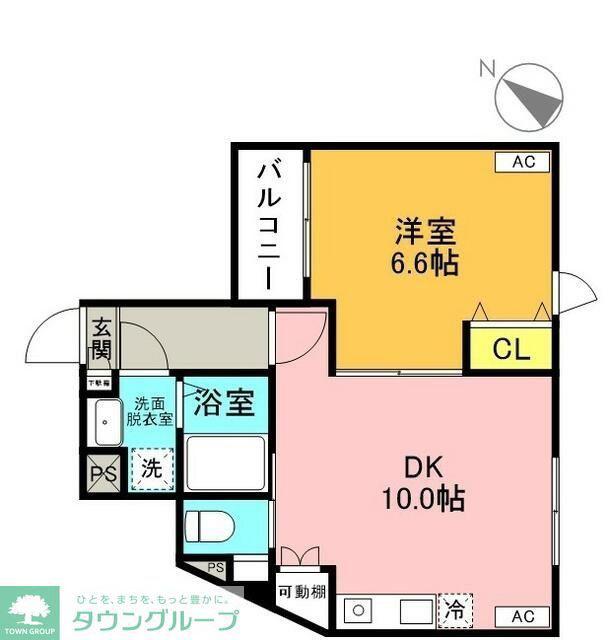 ウエルズ北小岩(1LDK/1階)の間取り写真