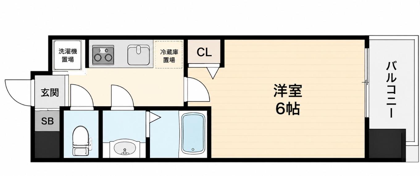 グランカリテ日本橋II(1K/3階)の間取り写真