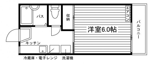 マナハウスII(1K/2階)の間取り写真