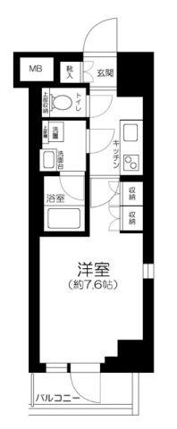 クレヴィスタ多摩川六郷(1K/3階)の間取り写真