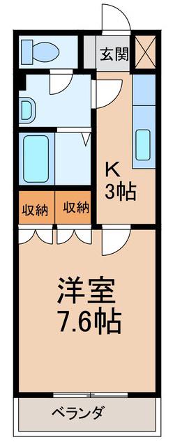 グランクール(1K/1階)の間取り写真