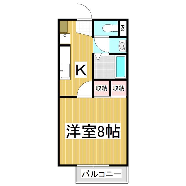 エスポワールハヤシB(1K/1階)の間取り写真