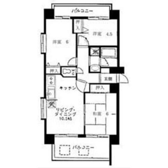 ベルファミール(3LDK/3階)の間取り写真