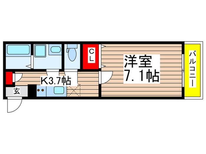 ショコラティエ花園(1K/1階)の間取り写真