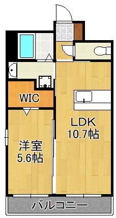 ソシア・若松駅前(1LDK/1階)の間取り写真