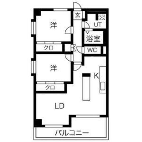 ユートピアマンション(2LDK/2階)の間取り写真