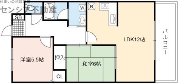 プライブ城東中央(2LDK/7階)の間取り写真