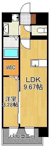 KSK南小倉コアプレイス(1LDK/4階)の間取り写真
