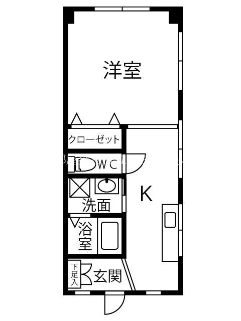FOREST BLDG(1K/2階)の間取り写真