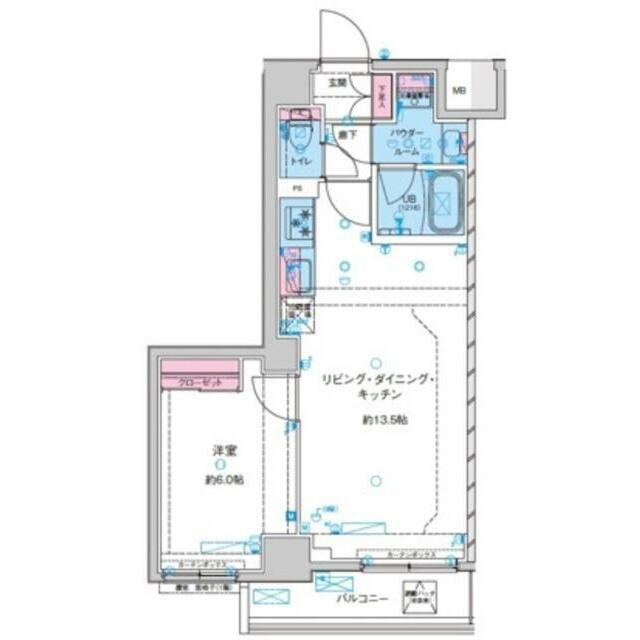 ジェノヴィア鐘ヶ淵 部屋番号803(1LDK/8階)の間取り写真