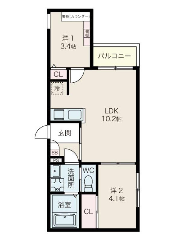 STORIA桜本町(2LDK/1階)の間取り写真