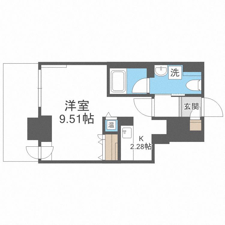 パシフィックタワー札幌(1K/23階)の間取り写真