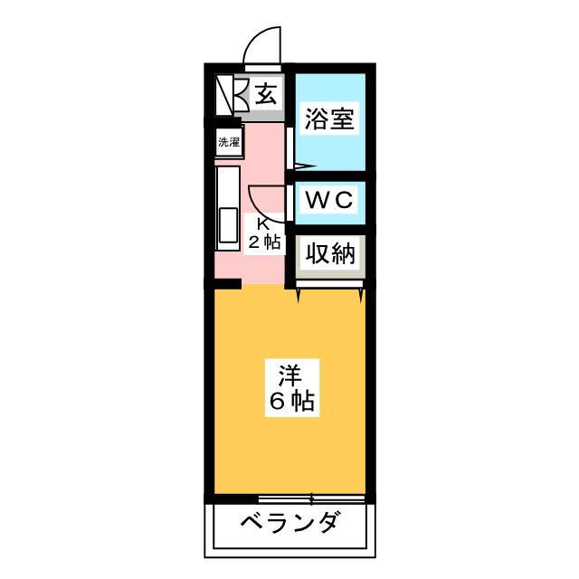 セジュールエイ(ワンルーム/2階)の間取り写真