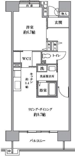 T′S GARDEN清瀬(1LDK/7階)の間取り写真