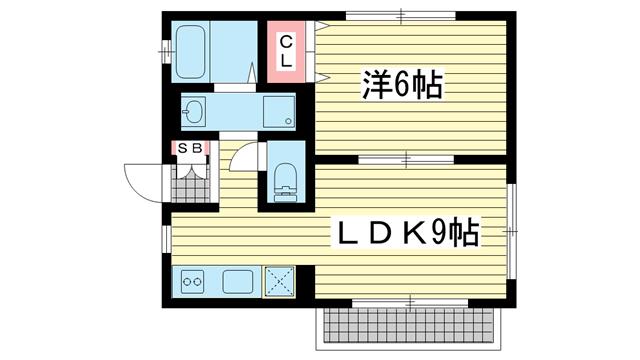 中山手ガーデンパレスC棟(1LDK/1階)の間取り写真
