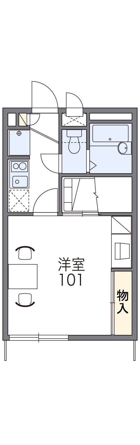 KKG・COM(1K/1階)の間取り写真