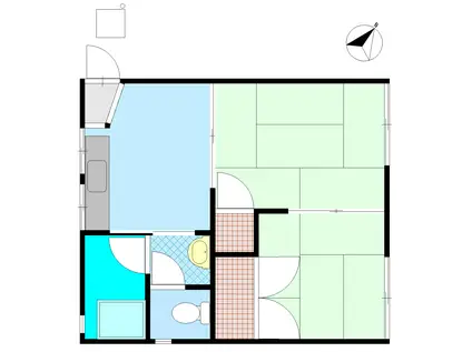 浜口アパート(2K/2階)の間取り写真