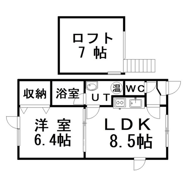 JR根室本線 釧路駅 バス乗車時間:22分 最寄りバス停で下車 徒歩8分 2階建 築20年(1SLDK/2階)の間取り写真