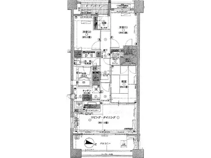 プラウド横浜鶴見市場(3LDK/3階)の間取り写真