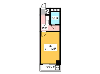 カーサ野田(1K/3階)の間取り写真