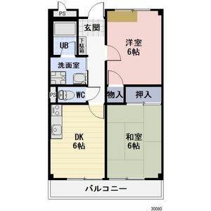 LIMPIAおおまつ(2DK/1階)の間取り写真