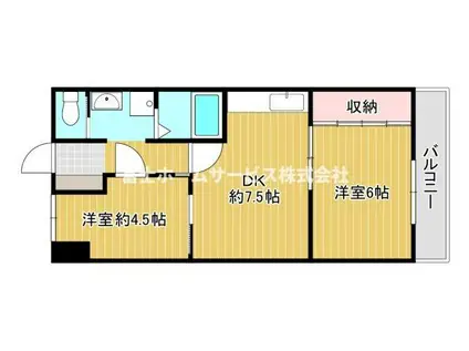 ふぁみーゆアビコII(2DK/4階)の間取り写真