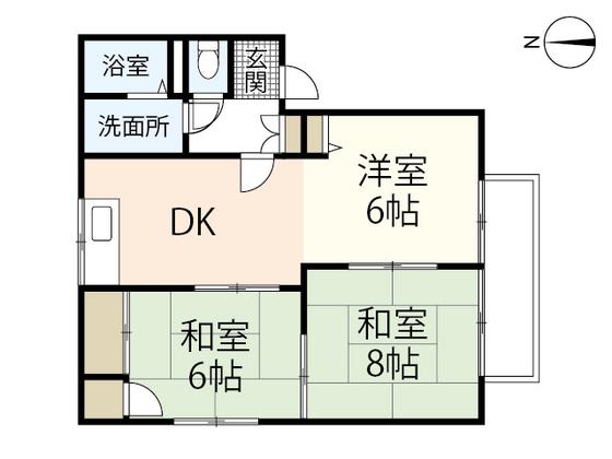 原田ハイツ B(3DK/1階)の間取り写真