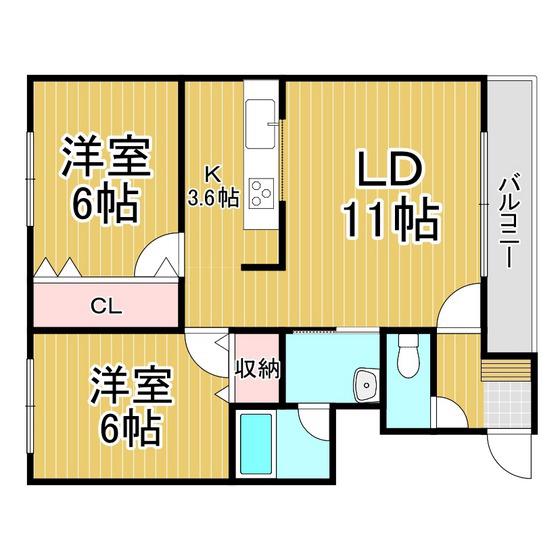グランドハイムぽちたま21(2LDK/1階)の間取り写真
