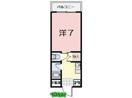 メゾンシグナス A(ワンルーム/1階)の間取り写真