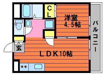 ガーディニアシティII(1LDK/1階)の間取り写真