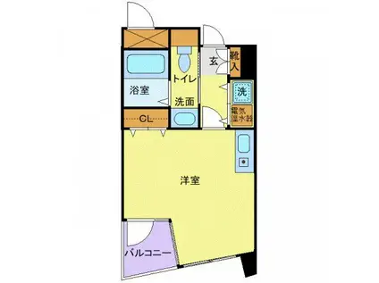 プティ東照宮(ワンルーム/2階)の間取り写真