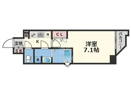 ララプレイス大阪福島ミラ(1K/9階)の間取り写真