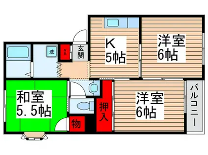 アルシュハルミNO.1(3K/1階)の間取り写真