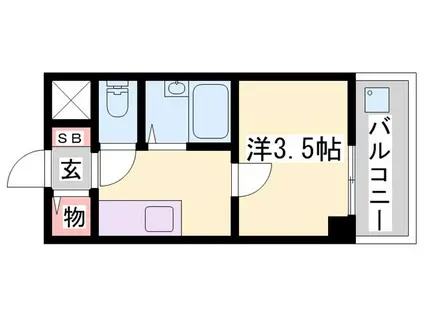 シティヒルズII(1K/7階)の間取り写真