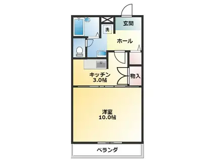 エクシード松山(1DK/1階)の間取り写真