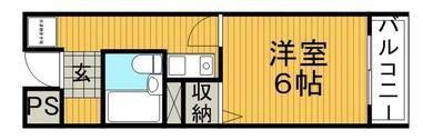 メゾンセリシエ(ワンルーム/2階)の間取り写真