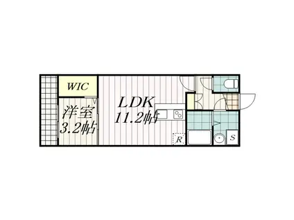 明幸3番館(1LDK/3階)の間取り写真