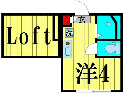 カーサ・イリス(ワンルーム/2階)の間取り写真