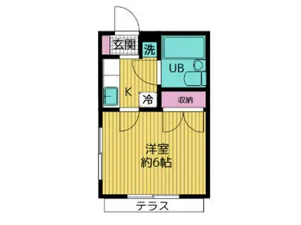 モンパレス桐生2-4号館(1K/2階)の間取り写真
