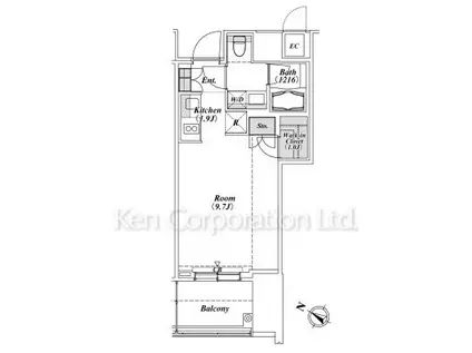 THE ROPPONGI TOKYO SUPERIOR RESIDE(ワンルーム/8階)の間取り写真