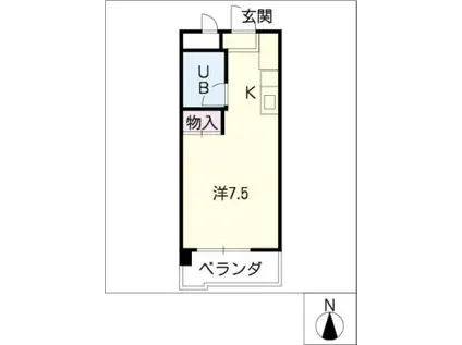 パァチ鳴浜(ワンルーム/1階)の間取り写真
