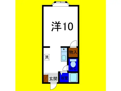 ラ・メルローソ1(1K/2階)の間取り写真