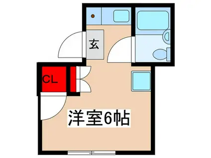 丸丘ハイツ(ワンルーム/2階)の間取り写真