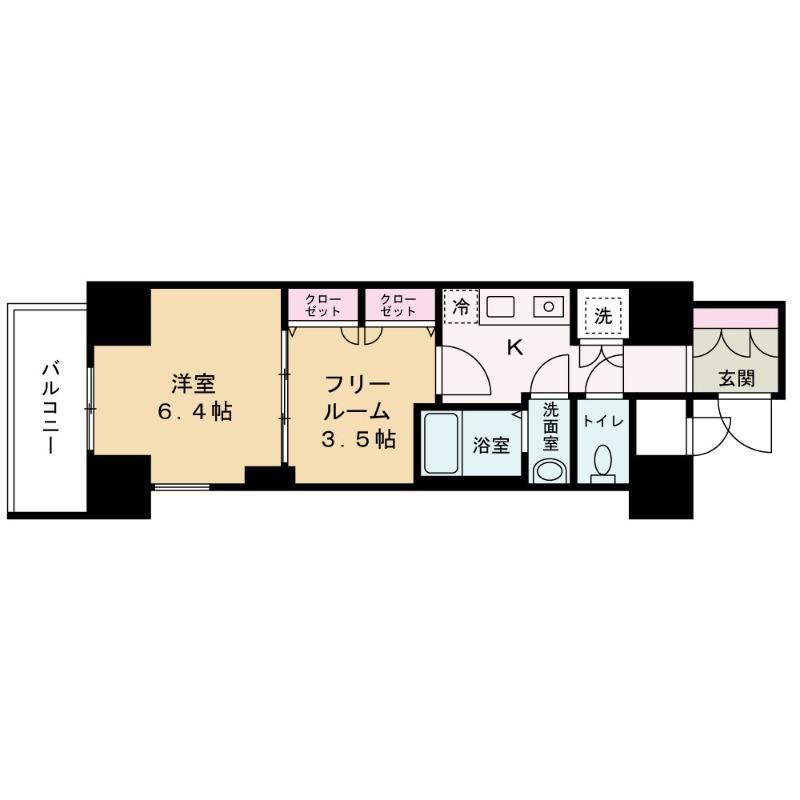 レジュールアッシュ梅田アクシア(1SK/5階)の間取り写真