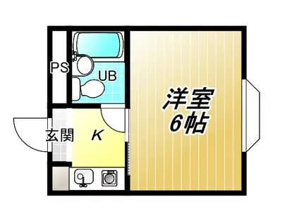 サンシャイン弥刀(1K/2階)の間取り写真